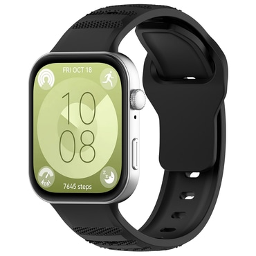Silikonski remen Techsuit "W050" za Huawei Watch Fit 3 / Fit 4 / Fit 4 Pro / Fit 5 / Fit 5 Pro - crni