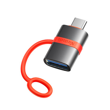 USB-A na USB-C OTG adapter Mcdodo "OT-3810" 5Gbps, sa silikonskom kukom - grey
