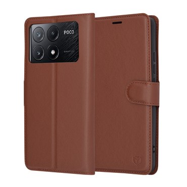 Torbica Techsuit "Leather Folio" za Xiaomi Poco X6 Pro - smeđ