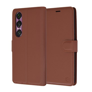 Torbica Techsuit "Leather Folio" za Sony Xperia 1 VI - smeđ
