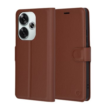 Torbica Techsuit "Leather Folio" za Xiaomi Poco F6 - smeđ