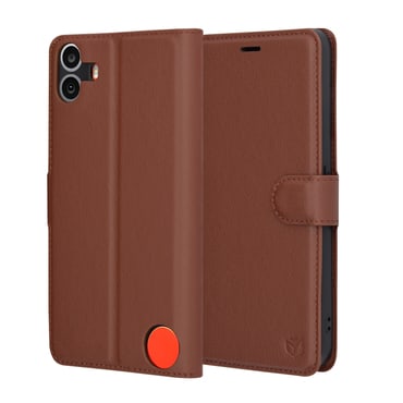 Torbica Techsuit "Leather Folio" za Nothing CMF Phone 1 - smeđ