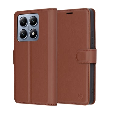 Torbica Techsuit "Leather Folio" za Xiaomi 14T Pro - smeđ