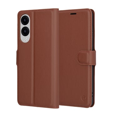 Torbica Techsuit "Leather Folio" za Samsung Galaxy S25 Edge - smeđ