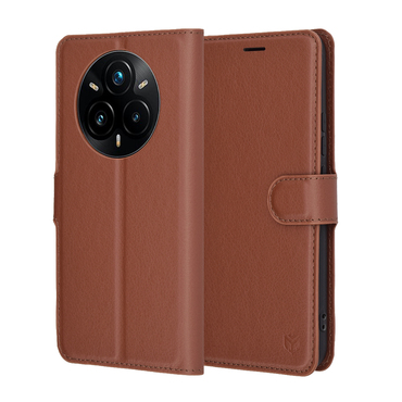 Torbica Techsuit "Leather Folio" za Realme 14 Pro Plus - smeđ