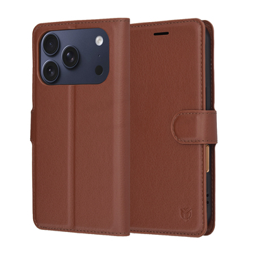 Torbica Techsuit "Leather Folio" za iPhone 17 Pro - smeđ