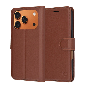 Torbica Techsuit "Leather Folio" za iPhone 17 Pro Max - smeđ