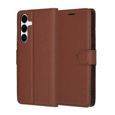 Torbica Techsuit "Leather Folio" za Samsung Galaxy S25 FE - smeđ