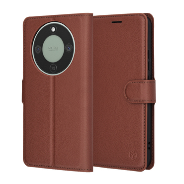 Torbica Techsuit "Leather Folio" za Honor Magic8 Lite - smeđ