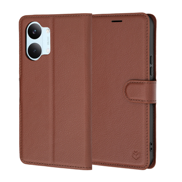 Torbica Techsuit "Leather Folio" za Xiaomi Poco X8 Pro Max - smeđ