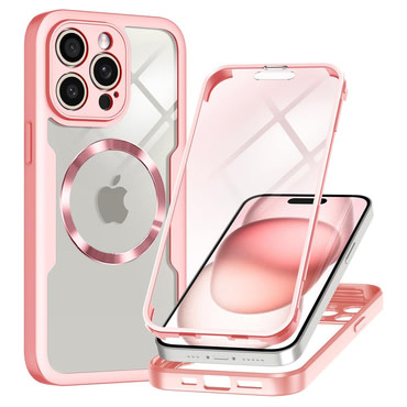 Hibridna Full Body maskica Techsuit "ColorVerse 360 MagSafe" za iPhone 14 Pro Max - pink