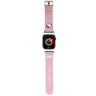 Kožni remen Hello Kitty "Kitty Head" za Apple Watch (38 / 40 / 41 / 42mm) - pink