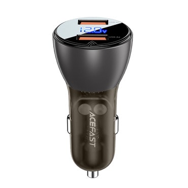 Automobilski 45W punjač Acefast "B7" 2x USB s LED prikazivačem - transparent black