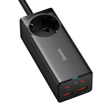 Zidni 100W punjač Baseus "GaN3 Pro" 2x USB-A, 2x USB-C, AC - black