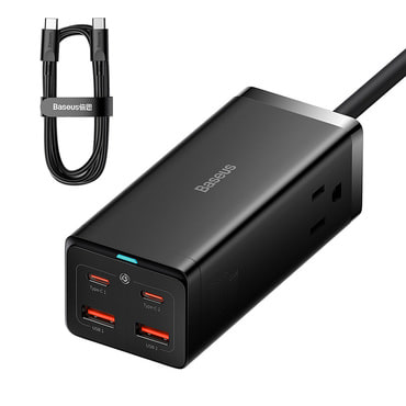 Zidni 100W punjač Baseus "PSZM000201" 2x USB-A, 2x USB-C, 2x AC - black