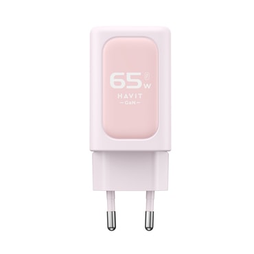 Zidni 65W punjač Havit "UC260 EU" 2x USB-C, USB-A - pink