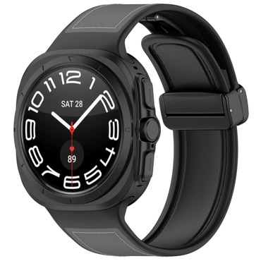 Silikonski remen Techsuit "W056" za Samsung Galaxy Watch Ultra 47mm / Galaxy Watch Ultra 2 - siv / crn