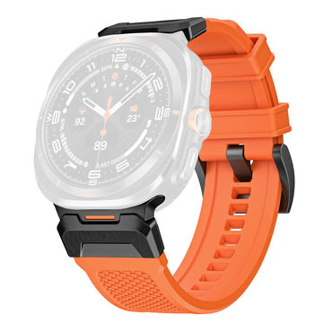 Silikonski remen Techsuit "W068" za Samsung Galaxy Watch Ultra 47mm / Galaxy Watch Ultra 2 - narančast / crn