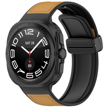 Silikonski remen Techsuit "W056" za Samsung Galaxy Watch Ultra 47mm / Galaxy Watch Ultra 2 - smeđ / crn