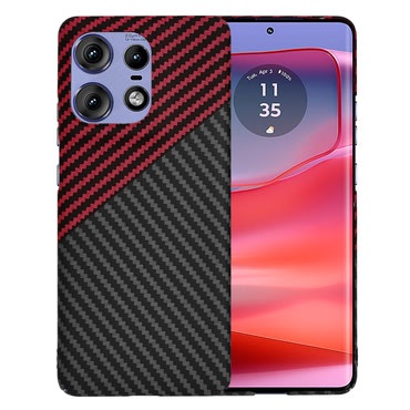 Čvrsta TPU maska Techsuit "Carbonite FiberShell" za Motorola Edge 50 Pro - red vortex