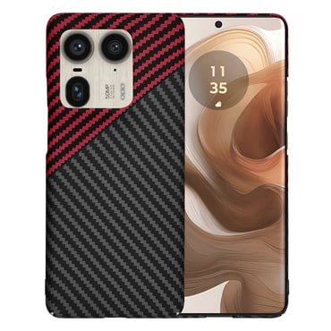Čvrsta TPU maska Techsuit "Carbonite FiberShell" za Motorola Edge 50 Ultra - red vortex