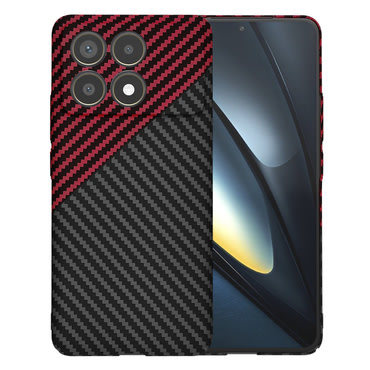 Čvrsta TPU maska Techsuit "Carbonite FiberShell" za Xiaomi Poco F6 Pro - red vortex