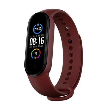 Silikonski remen Techsuit "W013" za Xiaomi Mi Band 5 / Mi Band 5 NFC / Mi Band 6 / Mi Band 6 NFC / Amazfit Band 5 - tamno crven