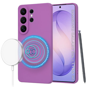 Silikonska maska Techsuit SoftFlex MagSafe za Samsung Galaxy S26 Ultra - tamno ljubičast