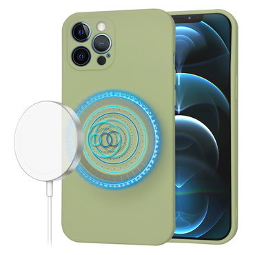 Silikonska maska Techsuit SoftFlex MagSafe za iPhone 12 Pro Max - matcha