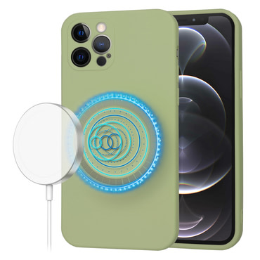 Silikonska maska Techsuit SoftFlex MagSafe za iPhone 12 Pro - matcha