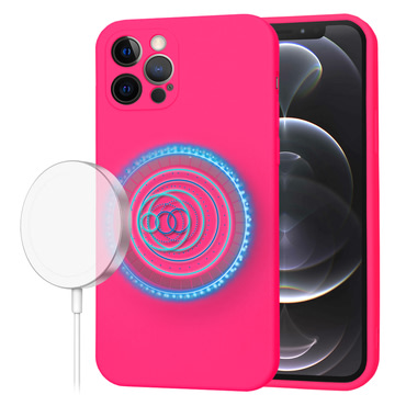 Silikonska maska Techsuit SoftFlex MagSafe za iPhone 12 Pro - roza