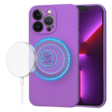 Silikonska maska Techsuit SoftFlex MagSafe za iPhone 13 Pro - tamno ljubičast