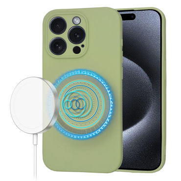 Silikonska maska Techsuit SoftFlex MagSafe za iPhone 15 Pro - matcha