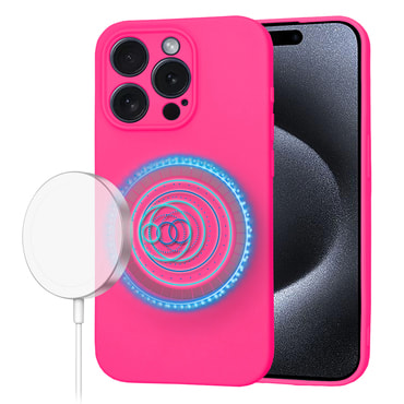 Silikonska maska Techsuit SoftFlex MagSafe za iPhone 15 Pro - roza