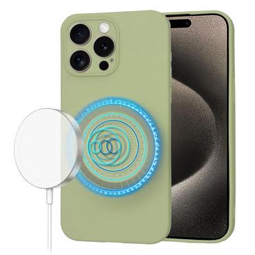 Silikonska maska Techsuit SoftFlex MagSafe za iPhone 15 Pro Max - matcha