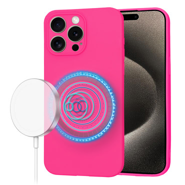 Silikonska maska Techsuit SoftFlex MagSafe za iPhone 15 Pro Max - roza
