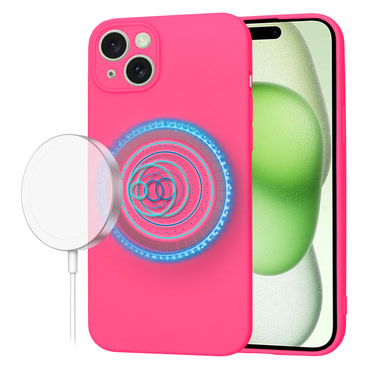 Silikonska maska Techsuit SoftFlex MagSafe za iPhone 15 Plus - roza