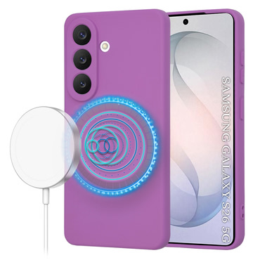 Silikonska maska Techsuit SoftFlex MagSafe za Samsung Galaxy S26 - tamno ljubičast