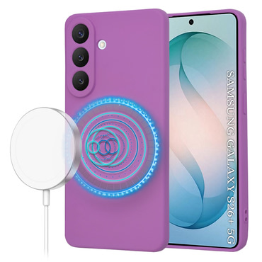 Silikonska maska Techsuit SoftFlex MagSafe za Samsung Galaxy S26 Plus - tamno ljubičast