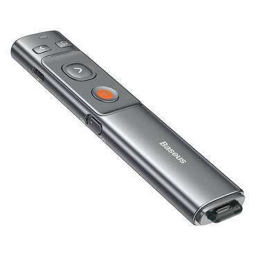 Daljinski upravljač Baseus "Orange Dot" s crvenim laserskim pokazivačem, USB-A na USB-C - gray