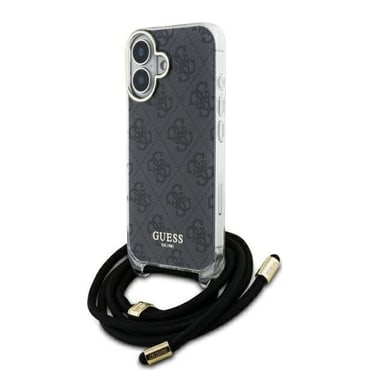 Maskica Guess "Crossbody Cord 4G Print" za iPhone 16 - black