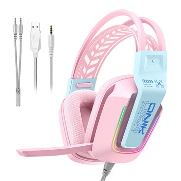 Gaming slušalice ONIKUMA "X13" s RGB osvjetljenjem, 50mm zvučnici - pink