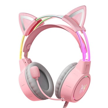 Slušalice ONIKUMA "X15Pro" s mačjim ušima - pink