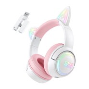 Bluetooth slušalice ONIKUMA "GT838" s RGB osvjetljenjem - pink / white