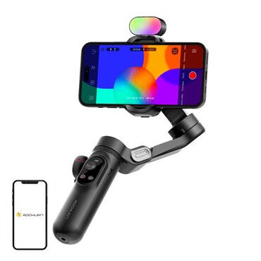 Stabilizator gimbal Aochuan "X Pro" s RGB osvjetljenjem i OLED zaslonom - black