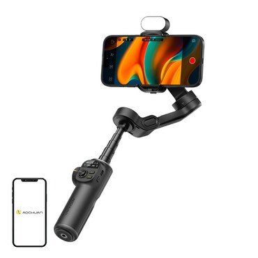 Gimbal stabilizator Aochuan "X2" s RGB osvjetljenjem i 3-osnim sustavom - black