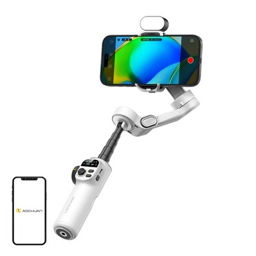 Gimbal stabilizator Aochuan "X2" s RGB osvjetljenjem i 3-osnim sustavom - white