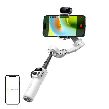 Gimbal stabilizator Aochuan "X2" s AI senzorom, 3-osni sustav, 20 cm produžetak - white