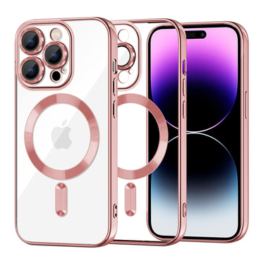 Maskica Techsuit "Luxury Crystal MagSafe" za iPhone 14 Pro Max - roza