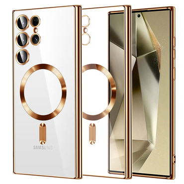 Maskica Techsuit "Luxury Crystal MagSafe" za Samsung Galaxy S24 Ultra - zlatan